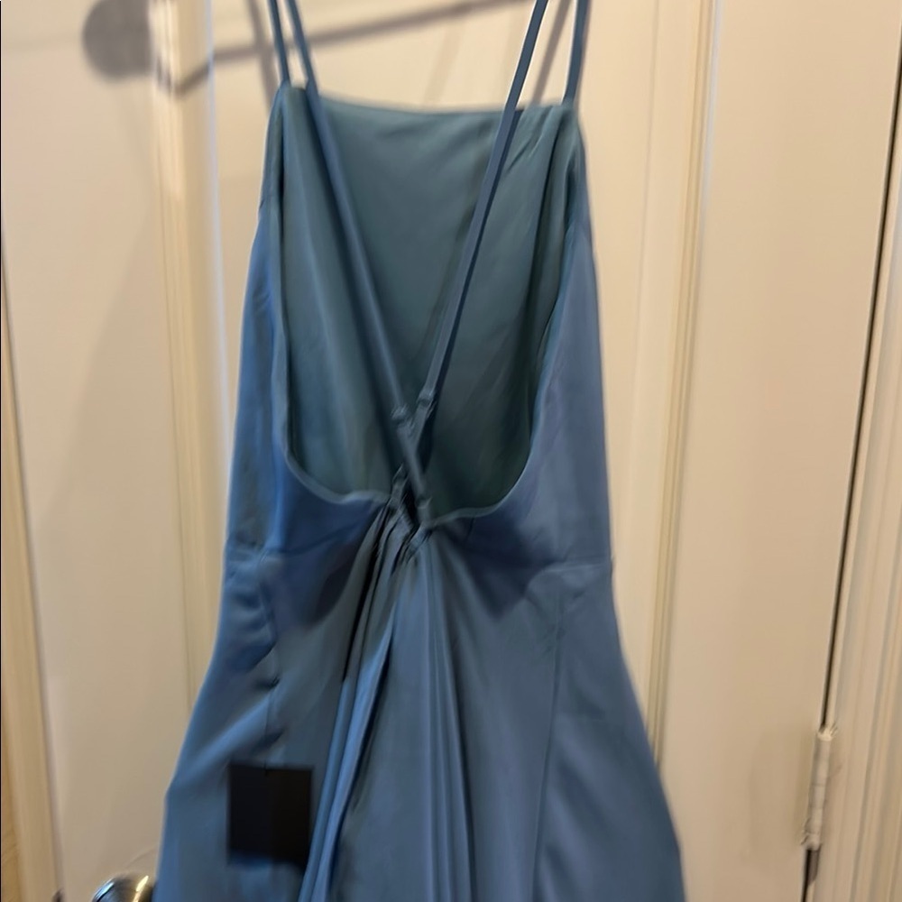 Lulu's Elegant Blue Spaghetti Strap Dress - Picture 2 of 3